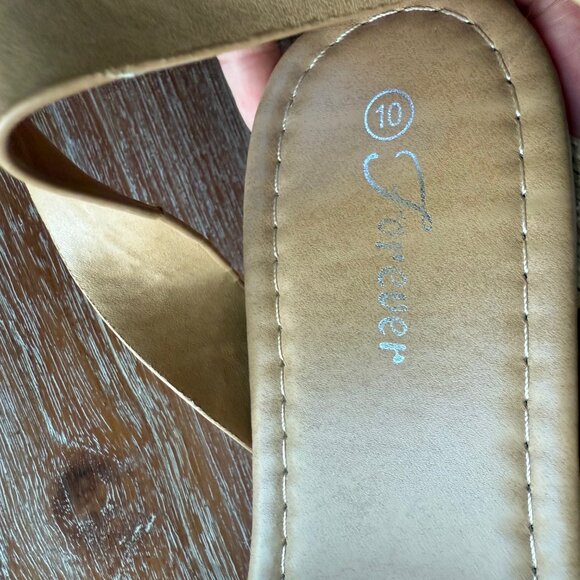 Forever Taupe Tan Open Toe Ankle Strap Espadrille Size‎ 10 - Picture 8 of 10